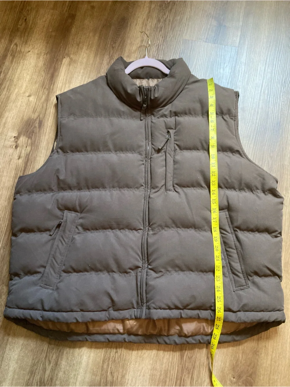 St. John’s Bay Mens Brown Zip-up Puffer Vest 3X